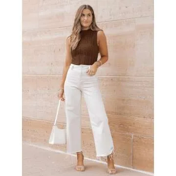 LILLUSORY Women's Mock Neck Casual Tank Top | Summer Trendy