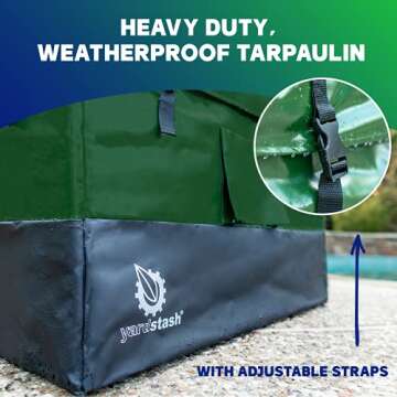 YardStash 143 Gallon Waterproof Deck Box, Portable Outdoor Storage Box for All Weather Tarpaulin Deck Box, Perfect for the Boat, Yard, Patio, or Camping – 143 Gallon, XL Green