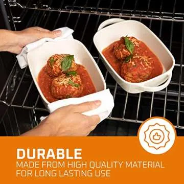 Bruntmor Ceramics Porcelain Rectangular Baking Dish Set of 2, Casserole Dish, Baking Pans for Lasagn...