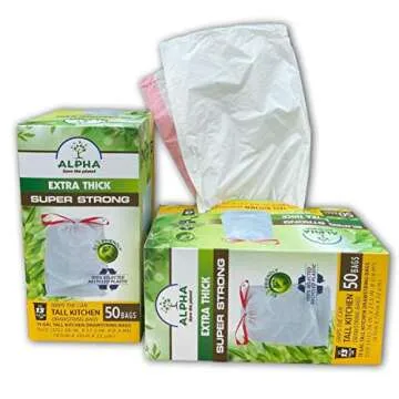 Alpha Eco-Friendly 13 Gallon Trash Bags – Extra Thick & Strong