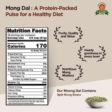 Laxmi Moong Dal (Split Mung Beans) - 2 Pound Bag