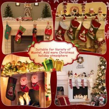 4 Pack Metal Christmas Stocking Holders for Mantle Heavy Duty Stocking Hangers Stocking Hook Christmas Ornaments for Counter Tables Window Fireplace Mantle Decoration (Gold)