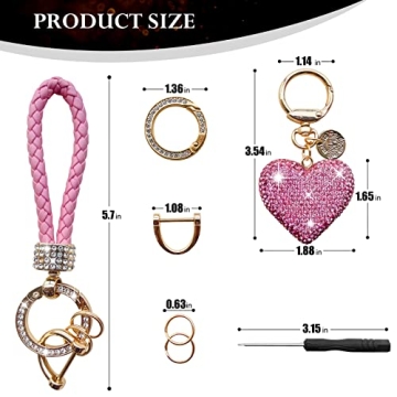 Sparkly Heart Keychain for Women - Stylish and Practical Gift