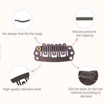 GOO GOO Invisible Elastic Wire for Wire Hair Extensions Brown 3 Adjustable Fish Line 7.3 Inch 8 Inch and 10 Inch with 2pcs Stainless Steel Clips