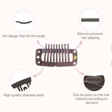 GOO GOO Invisible Elastic Wire for Wire Hair Extensions Brown 3 Adjustable Fish Line 7.3 Inch 8 Inch and 10 Inch with 2pcs Stainless Steel Clips