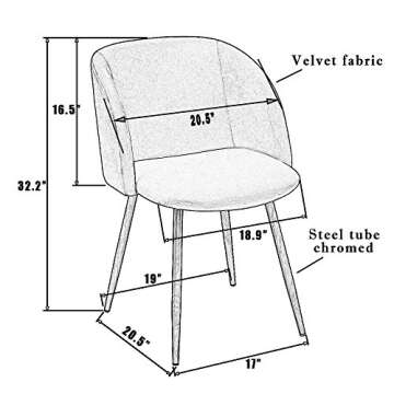 EGGREE Mid-Century Modern Accent Living Room Chair Upholstered Velvet Armchair Kitchen Dining Chair with Solid Steel Leg for Living Room Bedroom Reception Room Accent Furniture,Rose Pink