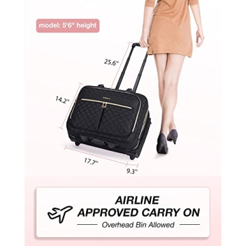 BAGSMART Rolling Laptop Bag for Work and Travel