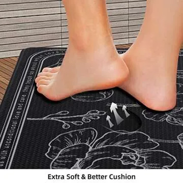 ROTTOGOON Kitchen Floor Mat Set of 2, Cushioned Anti Fatigue Kitchen Mat 17"x59"+17"x29", Non-Slip Waterproof Kitchen Rug, Premium PVC Comfort Kitchen Mats and Rugs for Kitchen, Office, Home, Laundry