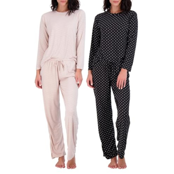 2 Pack: Ultra-Soft Women's Long Sleeve Pajama Sets for Year-Round Comfort