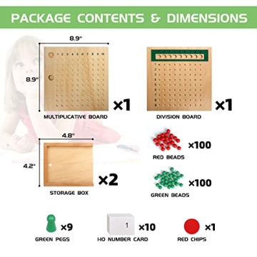 YHZAN Montessori Math Board Making Math Fun for Kids