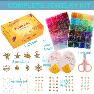 Premium Glass Beads 1280pcs Jewelry Making Kit