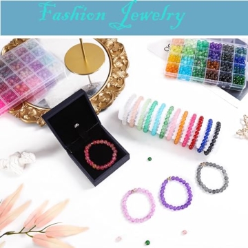 Premium Glass Beads 1280pcs Jewelry Making Kit
