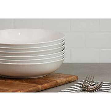 10 Strawberry Street Simply White 36 Oz Pasta/Dinner Bowl, Set of 6