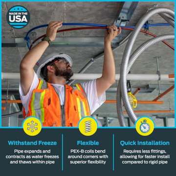 SharkBite 1/2 Inch x 100 Feet Red PEX-B, PEX Pipe Flexible Water Tubing for Plumbing, U860R100