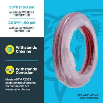 SharkBite 1/2 Inch x 100 Feet Red PEX-B, PEX Pipe Flexible Water Tubing for Plumbing, U860R100