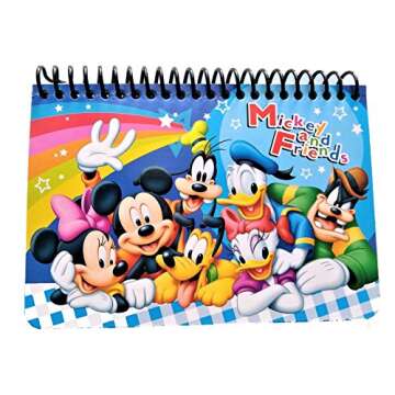Disney Authentic Licensed Spiral Autograph Book Memo Notepad (Mickey & Friends Blue)