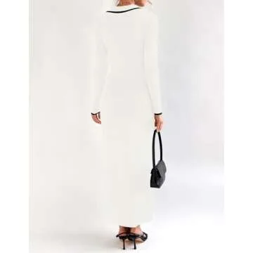 Buy ZESICA Women's Long Sleeve Sweater Dress for Spring