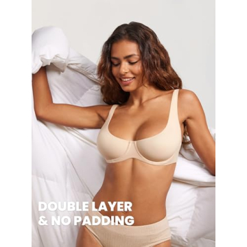 DOBREVA Plus Size Unlined Balconette Bra Comfort Beige