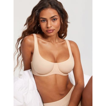 DOBREVA Plus Size Unlined Balconette Bra Comfort Beige