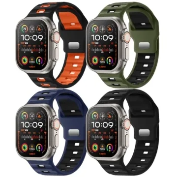 Acextro 4-Pack Sport Bands Compatible with Apple Watch Ultra 2/Ultra Band 49mm 46mm 45mm 44mm 42mm f...