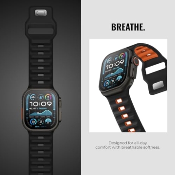 Acextro 4-Pack Sport Bands Compatible with Apple Watch Ultra 2/Ultra Band 49mm 46mm 45mm 44mm 42mm for Men, Waterproof Silicone Strap Soft Breathable Wristband for iWatch Serise 10 9 8 7 6 5 4 3 SE