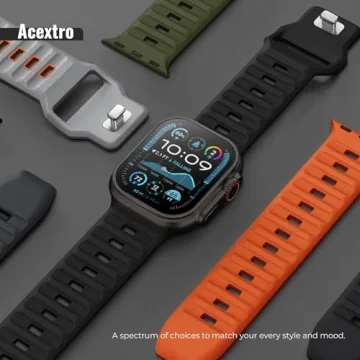 Acextro 4-Pack Sport Bands Compatible with Apple Watch Ultra 2/Ultra Band 49mm 46mm 45mm 44mm 42mm for Men, Waterproof Silicone Strap Soft Breathable Wristband for iWatch Serise 10 9 8 7 6 5 4 3 SE