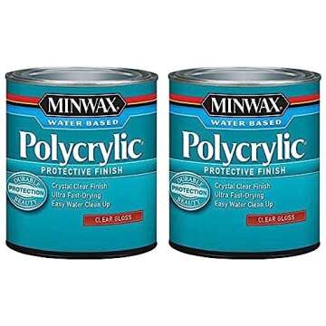 Minwax 65555444 Polycrylic Protective Finish Water Based, Quart, Gloss - 2 Pack