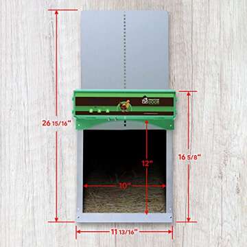 Happy Coop Door - Weatherproof Automatic Chicken Coop Door Open/Close with Timer/Light Sensor, Predator Resistant Self-Locking Gears, Protection Sensor