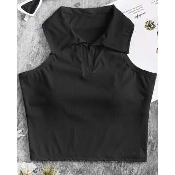 Women Workout Crop Top Built in Bra Stylish Athletic Tank