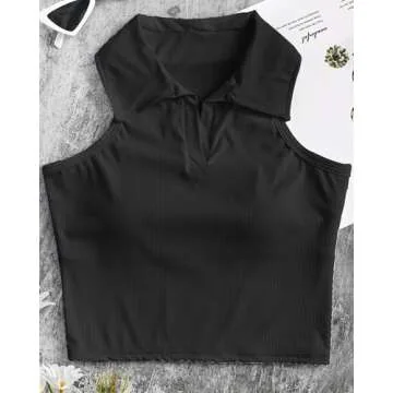 Women Workout Crop Top Built in Bra Stylish Athletic Tank