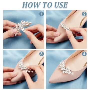 Sparkling Rhinestone Wedding Wing Shoe Buckles by PH PandaHall
