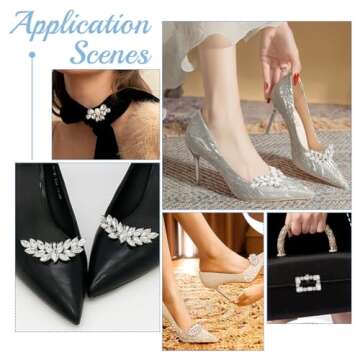 Sparkling Rhinestone Wedding Wing Shoe Buckles by PH PandaHall