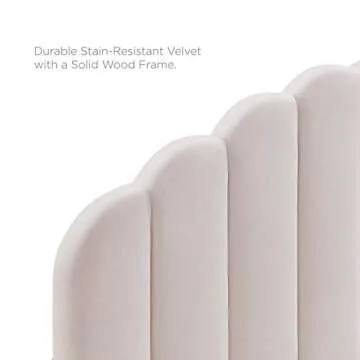 Modway Veronique Channel Tufted Performance Velvet Upholstered Full/Queen Headboard in Pink