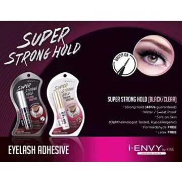 i-ENVY Super Strong Hold Eyelash Adhesive Brush On Latex Free (Black)