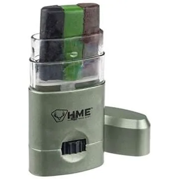 HME 3 Color Camo Face Paint "Mess-Free" Application Stick - Long-Lasting Easy-to-Use Concealment Makeup for Hunting