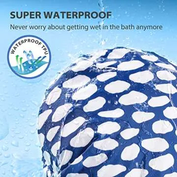 INNELO Luxury Shower Cap for Women Reusable Waterproof, Double Layered Shower Hair Cap with Adjustab...