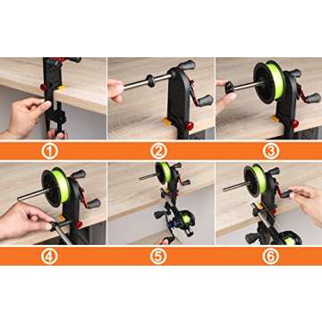PLUSINNO Fishing Line Spooler Spooling Station System Machine Multifunction Baitcasting Reel Spooler Fishing Line Winder