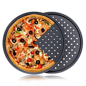 Destinymd Pizza Pan with Holes, 12-Inch Non-Stick Tray, 2 Pack