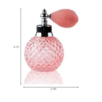 Coolrunner Crystal Art Vintage Style Refillable Perfume Atomizer Spray Bottle 100ml (Pink)