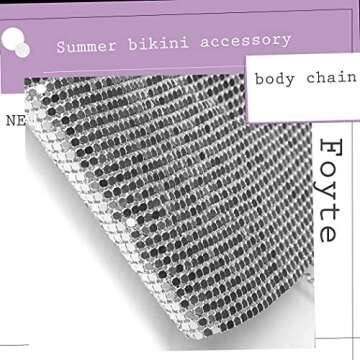 Fairyu Boho Sequins Body Chain Bra Bikini Shimmer Backless Halter Crop Top Beach Body Jewelry Accessory for Women (Silver)