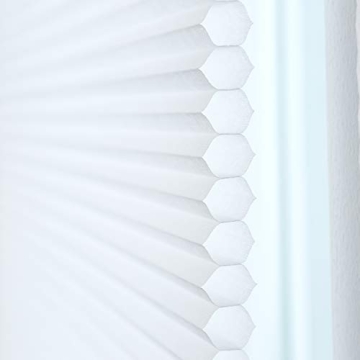 Honeycomb Cellular Shades Cordless Light Filtering for Windows Inside & Outside Mount, 31" W x 64" H, White(Light Filtering)