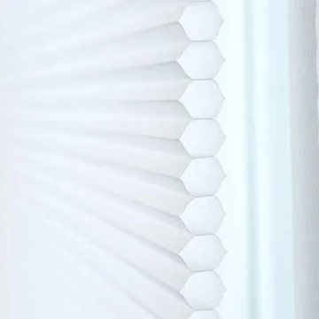 Honeycomb Cellular Shades Cordless Light Filtering for Windows Inside & Outside Mount, 31" W x 64" H, White(Light Filtering)