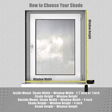 Honeycomb Cellular Shades Cordless Light Filtering for Windows Inside & Outside Mount, 31" W x 64" H, White(Light Filtering)