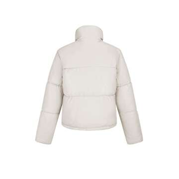 Bellivera Cropped Faux Leather Puffer Jacket for Women