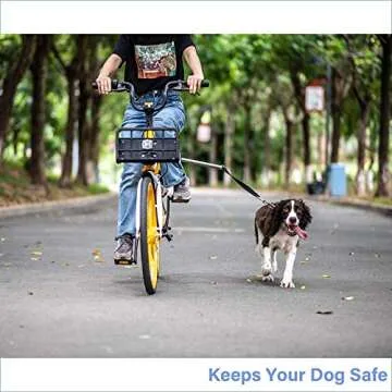 MWY Dog Hands Free Leashes,Dog Bike Leash,Dog Bicycle Exerciser Leash for Exercising Training Jogging Cycling,Easy Installation,Removal Hand Free (Black)