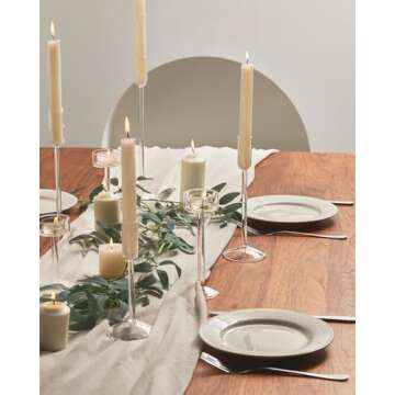 Willceka Glass Taper Candle Holders Set for Elegant Events