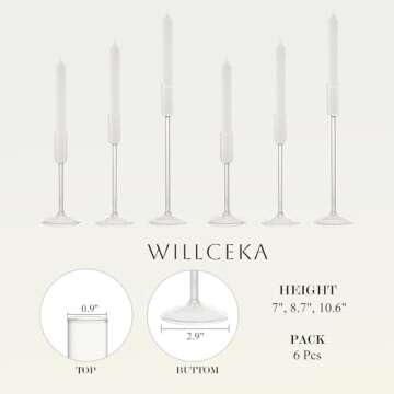 Willceka Glass Taper Candle Holders Set for Elegant Events