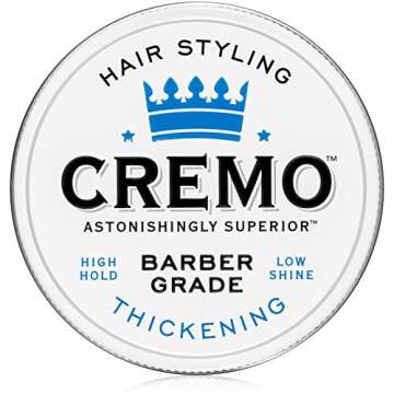 Cremo Mens Hair Paste - Premium Barber Grade Thickening Paste with High Hold and Low Shine, 4 Oz