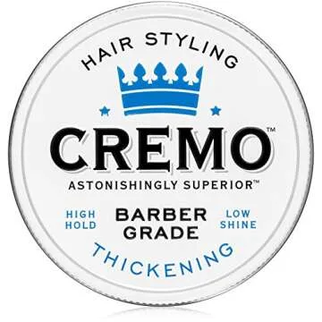 Cremo Mens Hair Paste - Premium Barber Grade Thickening Paste with High Hold and Low Shine, 4 Oz