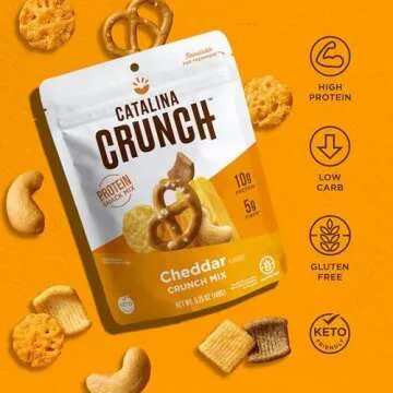 Catalina Crunch Mix Cheddar High Fiber Protein Snack Mix | Low Carb, Keto Snacks, Pack Of 5